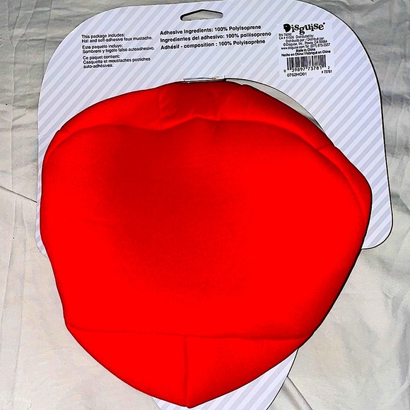 Super Mario hat and mustache costume accessories - Picture 2 of 5